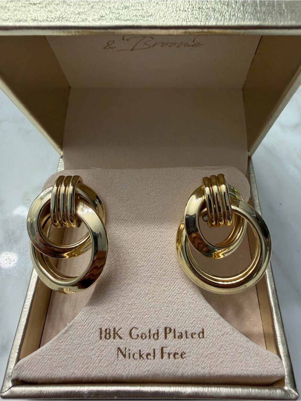 Mulberry & Broome 18K Gold Plated Interlocking Hoop Statement Earrings